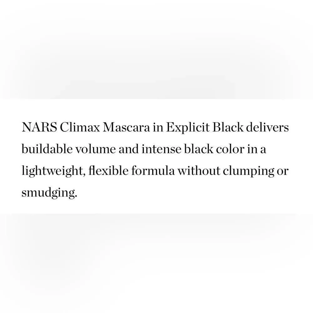 FREE💝 NARS Climax Mascara BLACK Volumizing Lifting 👁️ NEW